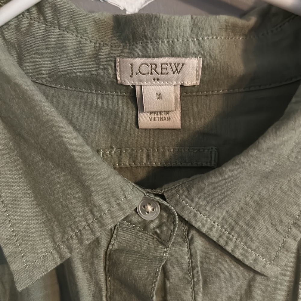 J. Crew Olive Green Button-Up Tunic